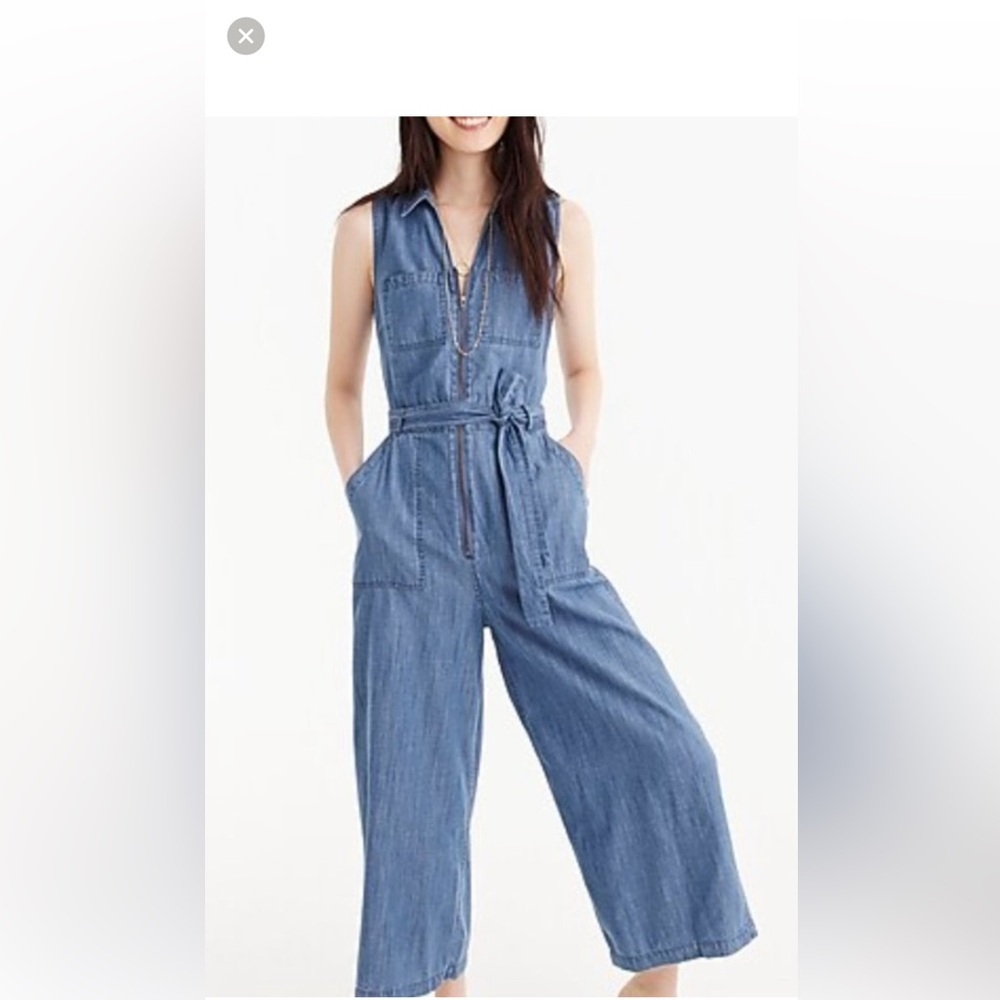 J. Crew Point Sur Zipfront Chambray Blue Denim Ju… - image 1